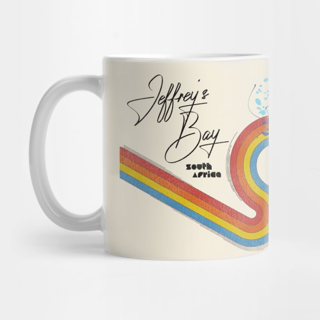 Retro 70s/80s Style Rainbow Surfing Wave Jeffrey's Bay South Africa by darklordpug